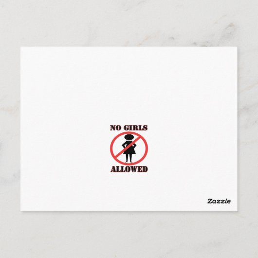 Keine Mädchen erlaubt Postkarte (Rückseite)