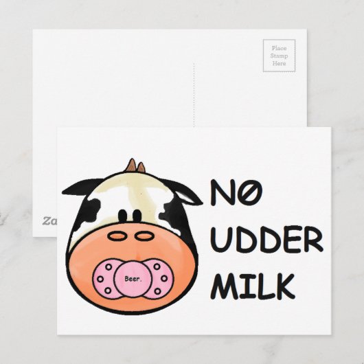 Keine Milch Postkarte (Vorne/Hinten)