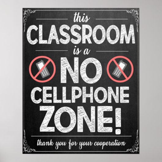 Keine Mobiltelefone erlaubt Klassenzimmer-Poster Poster (Vorne)