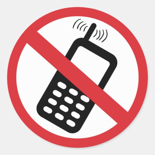 Keine Mobiltelefone Runder Aufkleber (Vorderseite)