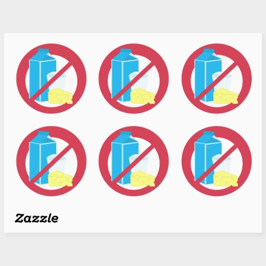 Keine Molkereisymbol-Molkereifreie Runder Aufkleber (Blatt)