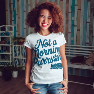 Keine Morgen-Purrson Lustige Katzen-T-Shirt T-Shirt