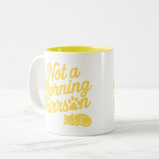 Keine morgendliche Purson Funny Cat Tasse (Vorderseite Links)