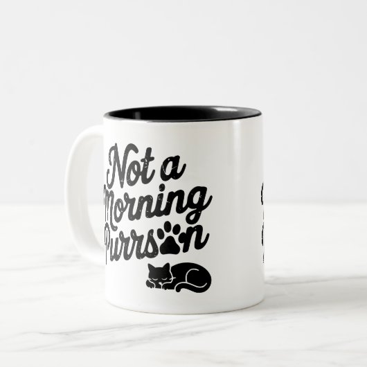 Keine morgendliche Purson Funny Cat Tasse (Vorderseite Links)