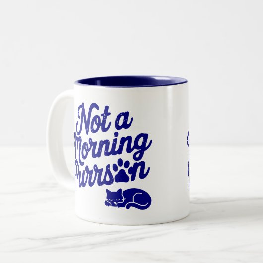 Keine morgendliche Purson Funny Cat Tasse (Vorderseite Links)