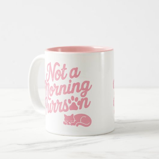 Keine morgendliche Purson Funny Cat Tasse (Vorderseite Links)
