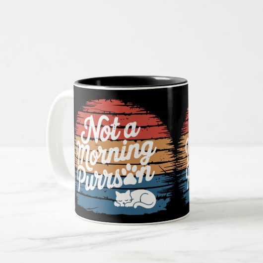 Keine morgendliche Purson Funny Cat Tasse (Vorderseite Links)