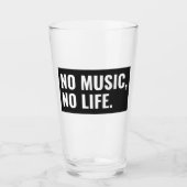 Keine Musik Kein Leben Pint Glas – Kräftig Schwarz (Vorderseite)