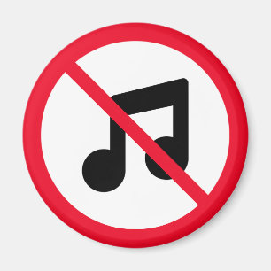 Keine Musik Red Circle Sign Magnet