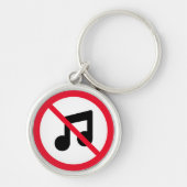Keine Musik Untersagtes Zeichen | Premium-Schlüsse Schlüsselanhänger (Vorne)