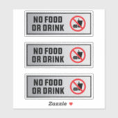 Keine Nahrungsmittel oder Getränke Packung mit 3 Aufkleber (Blatt)