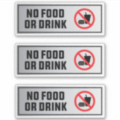 Keine Nahrungsmittel oder Getränke Packung mit 3 Aufkleber (Vorderseite)