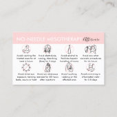 Keine nähte Mesotherapie Nachsorge Visitenkarte (Rückseite)