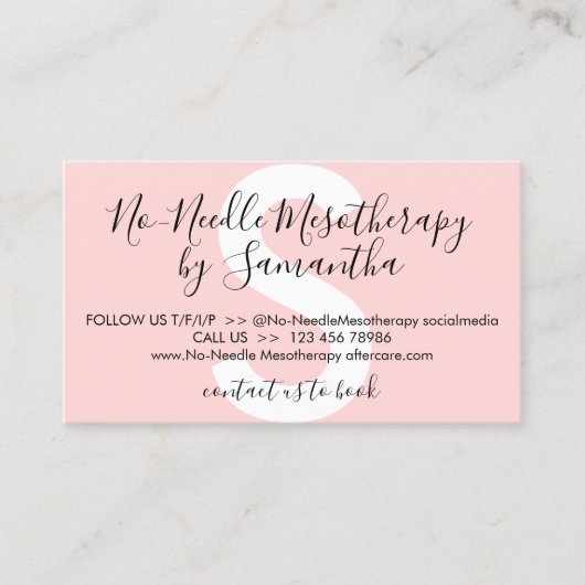 Keine nähte Mesotherapie Nachsorge Visitenkarte (Vorderseite)
