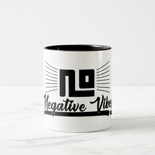 Keine Negative Vibes Black Graphic Image Typografy Zweifarbige Tasse (Mittel)