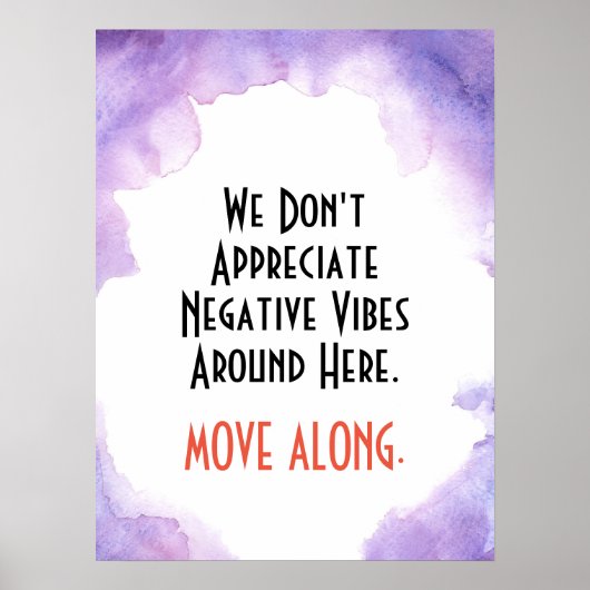 Keine negativen Vibes Poster (Vorne)