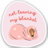 Keine niedliche Hundeillustrierung verlassend, ros Aufkleber (Vorderseite)