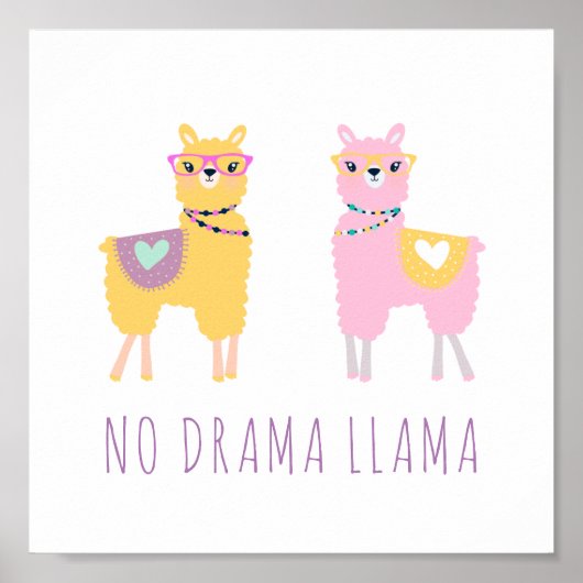 Keine Niedliche Illustration des Drama Llama Poster (Vorne)