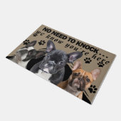 Keine Notwendigkeit zu klopfen, lustige Pitbull-Li Fußmatte (Schrägansicht)