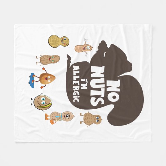 Keine Nüsse Ich bin allergische Erdnuss Allergie B Fleecedecke (Vorderseite (Horizontal))