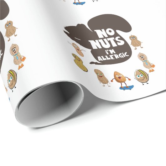 Keine Nüsse Ich bin allergische Erdnuss Allergie B Geschenkpapier (Rolleneckpunkt)