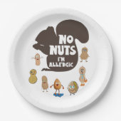 Keine Nüsse Ich bin allergische Erdnuss Allergie B Pappteller (Vorderseite)