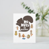 Keine Nüsse Ich bin allergische Erdnuss Allergie B Postkarte (Stehend Vorderseite)