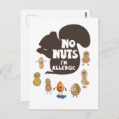 Keine Nüsse Ich bin allergische Erdnuss Allergie B Postkarte (Vorne/Hinten)