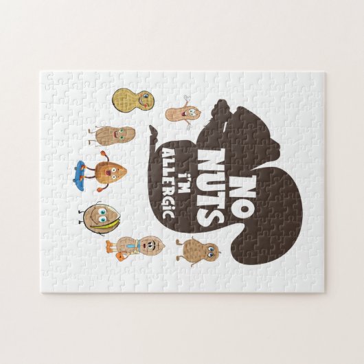 Keine Nüsse Ich bin allergische Erdnuss Allergie B Puzzle (Horizontal)