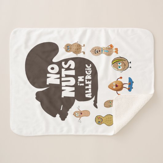 Keine Nüsse Ich bin allergische Erdnuss Allergie B Sherpadecke (Vorderseite (Horizontal))