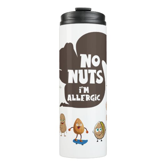 Keine Nüsse Ich bin allergische Erdnuss Allergie B Thermosbecher (Vorderseite)