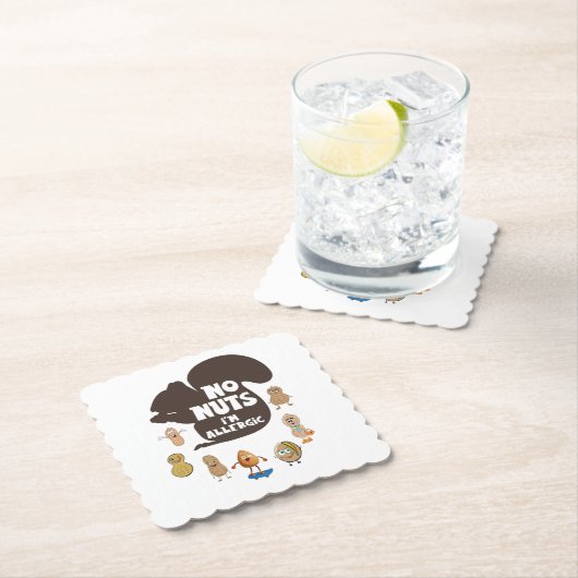 Keine Nüsse Ich bin allergische Erdnuss Allergie B Untersetzer (Vor Ort)