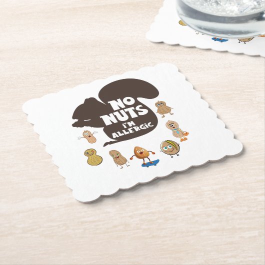 Keine Nüsse Ich bin allergische Erdnuss Allergie B Untersetzer (angewinkelt)