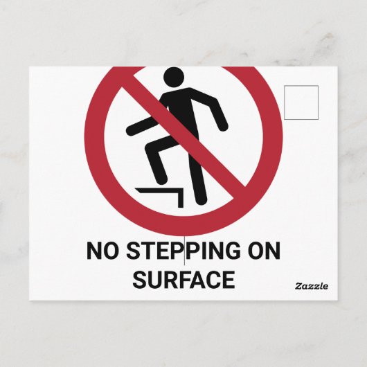 Keine Oberflächenbehandlung, Verbotszeichen Postkarte (Rückseite)