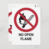 Keine offene Flamme, Verbotszeichen Postkarte (Vorne/Hinten)