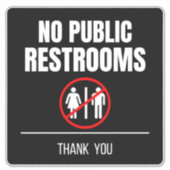 Keine öffentliche Toilettentheke Aufkleber (Vorderseite)