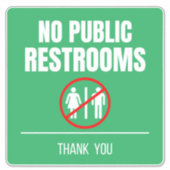 Keine öffentliche Toilettentheke Aufkleber (Vorderseite)