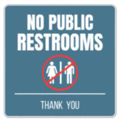 Keine öffentliche Toilettentheke Aufkleber (Vorderseite)