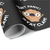 Keine Panik Bleibe Clam Funny Animal Pun Dark BG Geschenkpapier (Rolleneckpunkt)