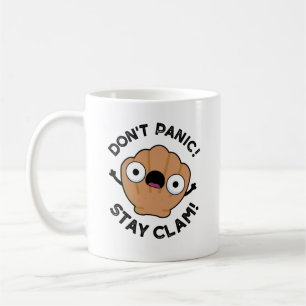 Keine Panik Bleibe Clam Funny Animal Pun Kaffeetasse