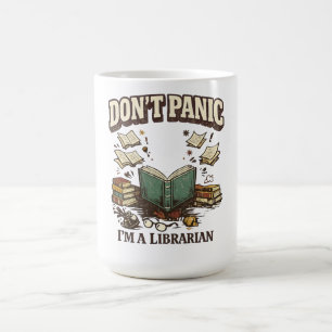 Keine Panik, ich bin Bibliothekar - Vintage-Buch-D Kaffeetasse