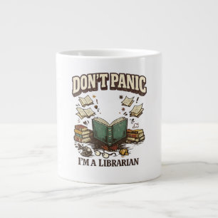 Keine Panik, ich bin Bibliothekar Vintage-Buch-Des Jumbo-Tasse