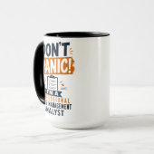 Keine Panik, ich bin Krisenmanagement-Analyst Tasse (Vorderseite Links)