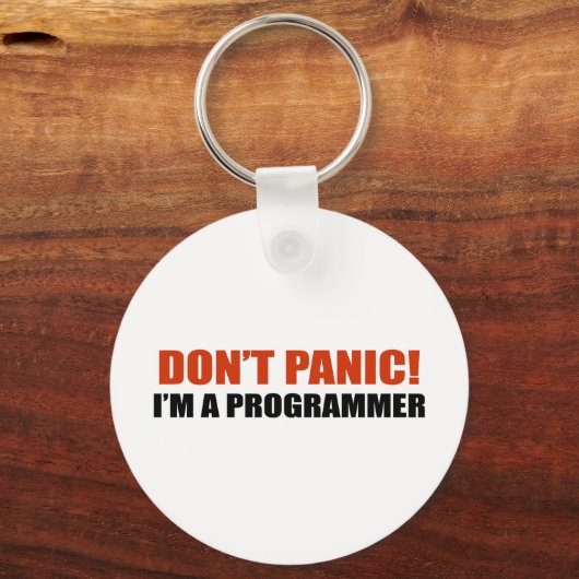 Keine Panik! Ich bin Programmierer Schlüsselanhänger (Vorderseite)