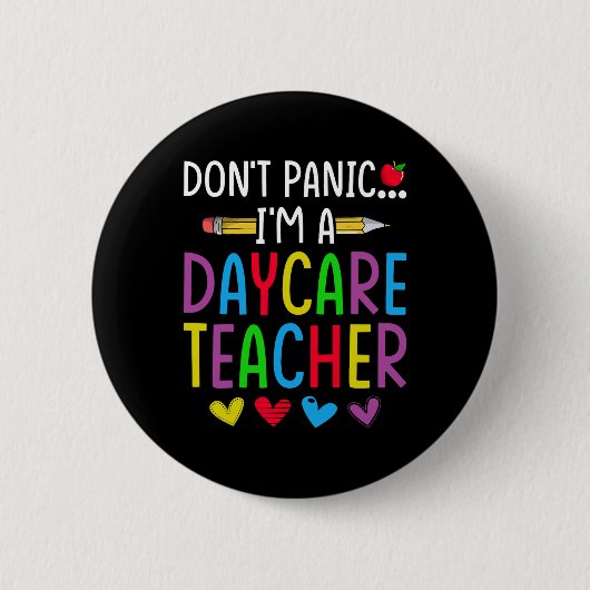 Keine Panik, ich bin Tagesstättenlehrer - Kinderbe Button (Vorderseite)