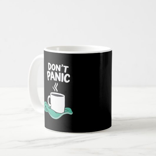 Keine Panik mit Handtuch Kaffeetasse (Vorderseite Links)