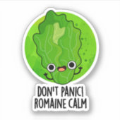 Keine Panik Romaine Calm Funny Veggie Pun Aufkleber (Vorderseite)