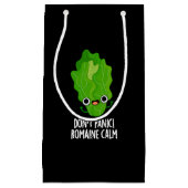 Keine Panik Romaine Calm Funny Veggie Pun Dark BG Kleine Geschenktüte (Vorderseite)