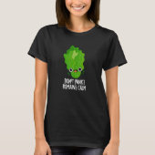 Keine Panik Romaine Calm Funny Veggie Pun Dark BG T-Shirt (Vorderseite)