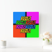 Keine Panik! Wanduhr! Quadratische Wanduhr (Zuhause)